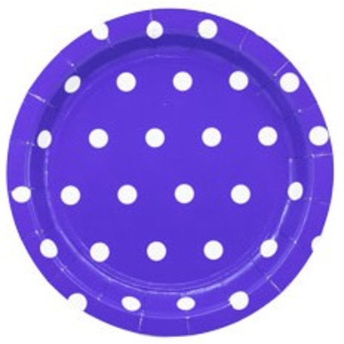 Тарелки в горошек фиолетовые 17см 6шт