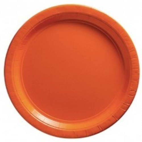 Тарелки однотонные оранжевые, 8шт, 18см