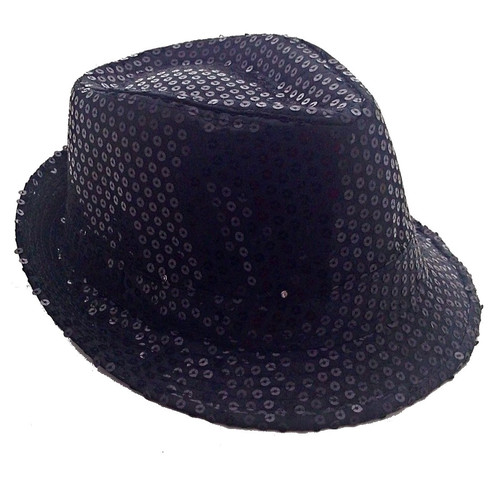 Шляпа черная с пайетками