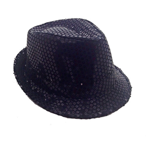 Шляпа черная с пайетками, детская р-р54
