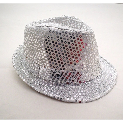 Шляпа серебряная с пайетками, детская р-р54