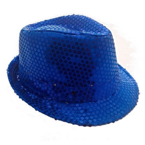 Шляпа синяя с пайетками, детская р-р54