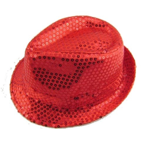 Шляпа красная с пайетками, детская р-р54
