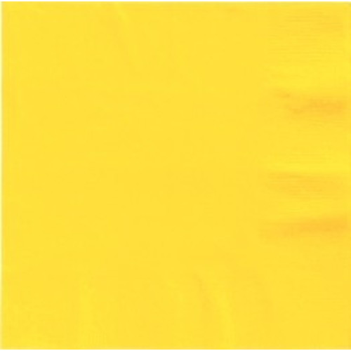 Салфетки однотонные желтые, 20 шт, 33 см