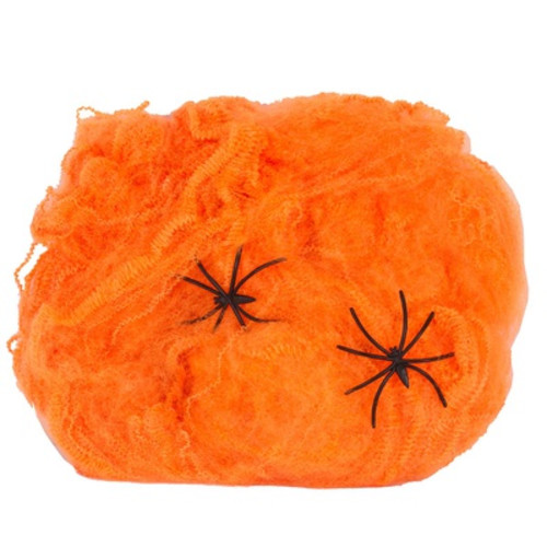 Паутина оранжевая с 2 пауками 1х1м