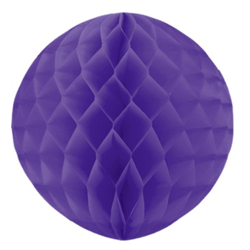 Бумажный шар соты фиолетовый 20см