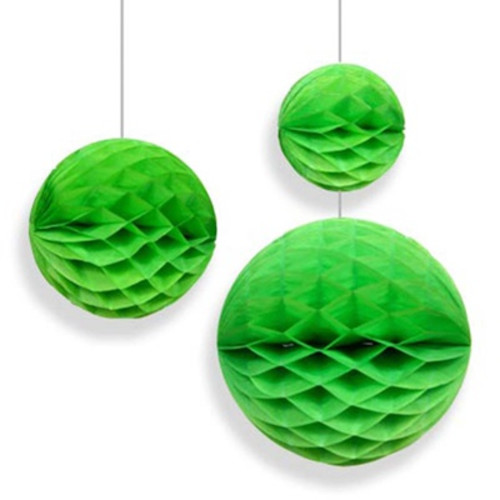 Набор бумажных шаров светло-зелён 10-15-20 см