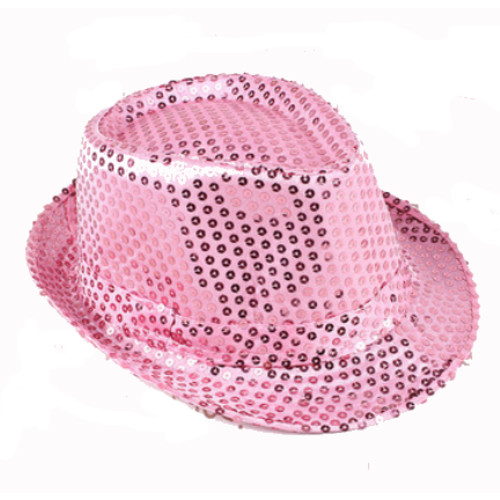 Шляпа розовая с пайетками