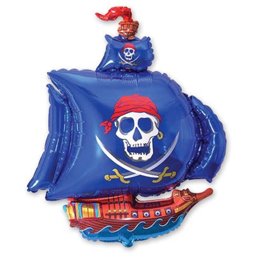 Воздушный шар пиратский корабль синий 104 см