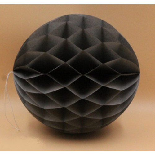 Бумажный шар соты чёрный, 15 см
