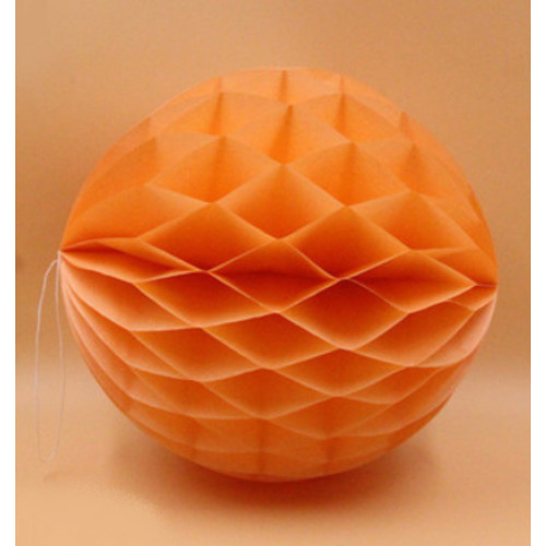 Бумажный шар соты светло-оранжевый, 15 см