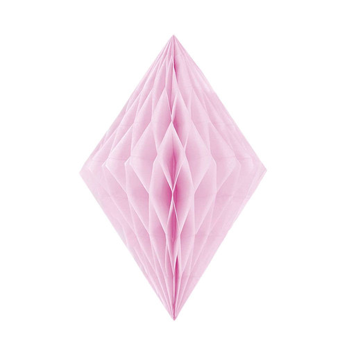 Бумажный Ромб соты розовый 10 см