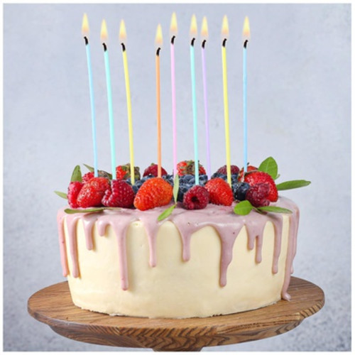 Свечи для торта Ассорти Пастель 17см 24шт