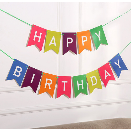 Гирлянда-буквы Happy Birthday разноцветная 250см