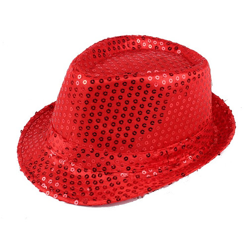 Шляпа клубная красная с пайетками