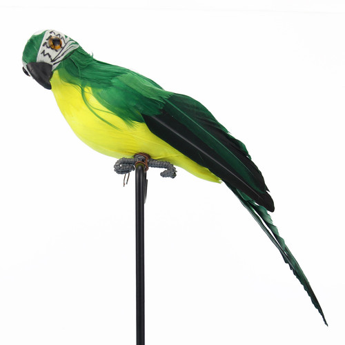 Попугай декоративный зеленый 25см