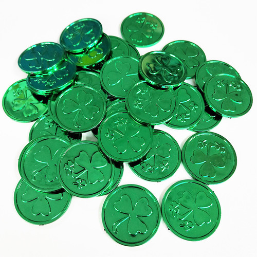 Монеты День святого Патрика, 12 шт зеленые