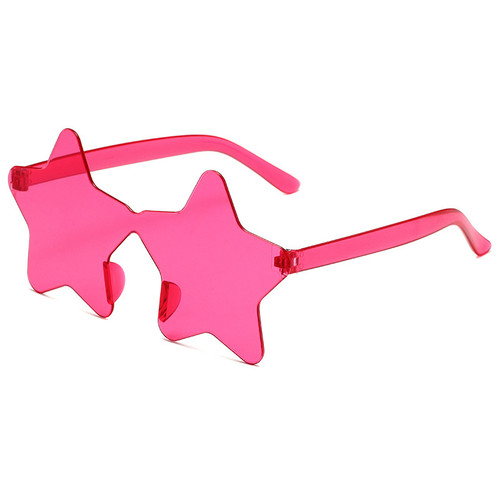 Карнавальные очки Звезды ярко-розовые