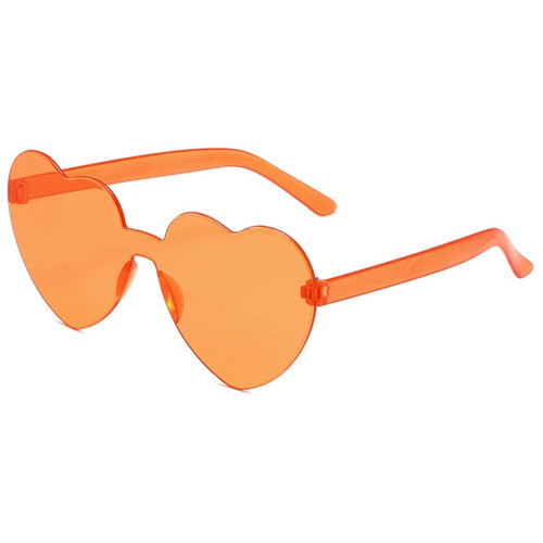 Карнавальные очки Сердечки оранжевые