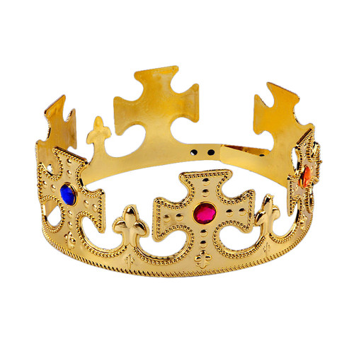 Карнавальная Корона пластиковая Монарх Золото 59*7,5 см