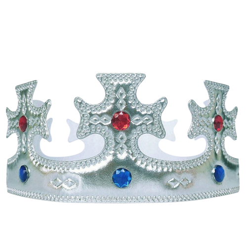 Карнавальная Корона пластиковая Монарх серебро 59*7,5 см