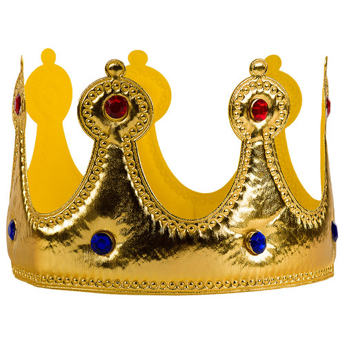 Карнавальная Корона тканевая золото 59*7 см