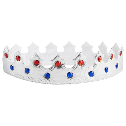 Карнавальная Корона тканевая Принц серебро 56*6 см