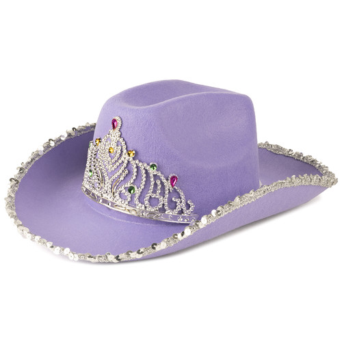 Шляпа Кантри Гламур с пайетками и короной фиолетовый