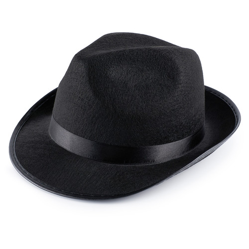 Карнавальная шляпа Мафиози Гангстерская черная из фетра