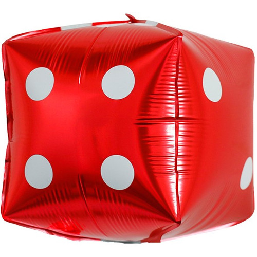Воздушный фольгированный шар Шар Куб, Покер, Кости, 61 см