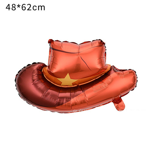 Воздушный фольгированный шар Ковбойская шляпа 62 см коричневая
