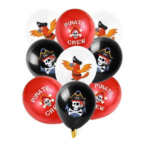 Набор воздушный шариков Пираты-попугай-сокровища 10шт