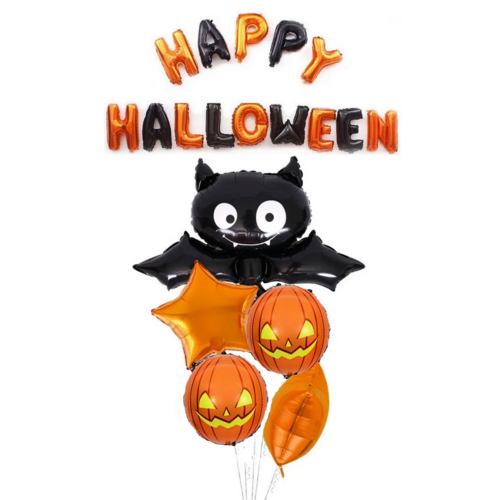 Набор на Хэллоуин воздушных шаров Летучая мышь 6 шт