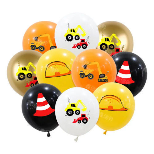 Набор воздушный шариков Строительная техника 10шт микс