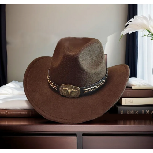 Ковбойская шляпа Lucky Strike коричневая