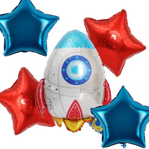 Воздушные шары Космос Ракета 5шт