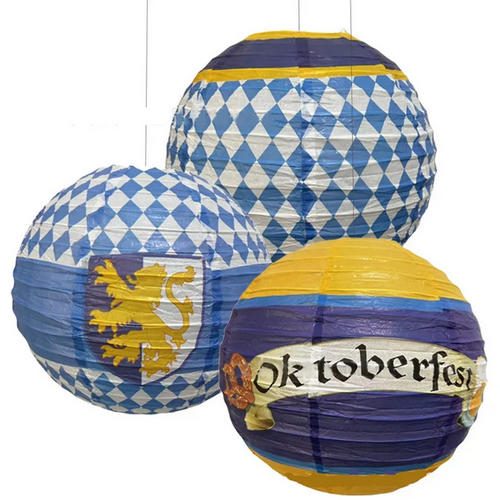 Набор бумажных фонариков для Октоберфест 30 см 3шт