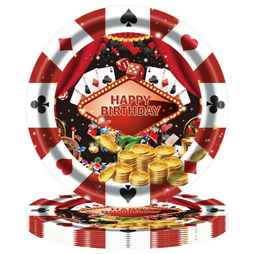 Тарелки 777 Казино С Днем рождения 23см 6шт
